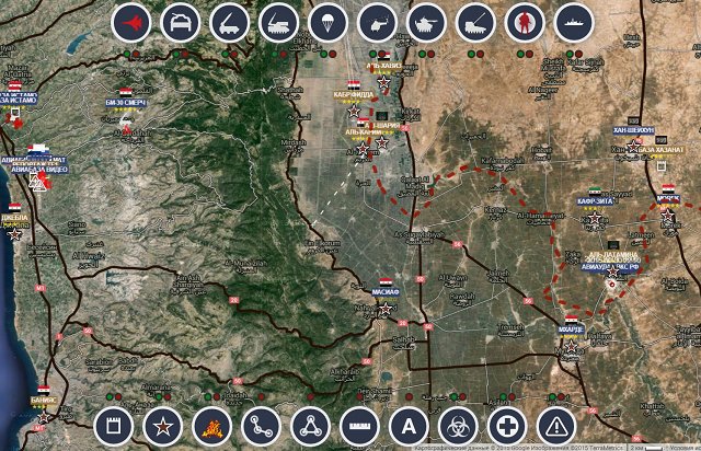 Обзор карты боевых действий в Сирии 1 октября 2015 от Basketok