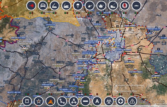 Обзор карты боевых действий в Сирии 15 января 2017 года