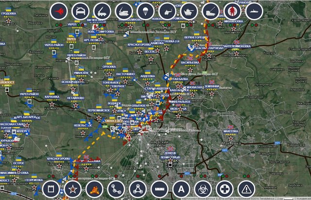 Обзор карты боевых действий в Новороссии 28.01.2015