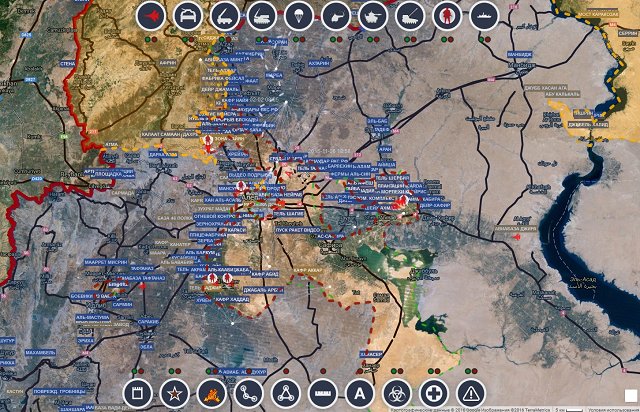Обзор карты боевых действий в Сирии 12 февраля 2017 года