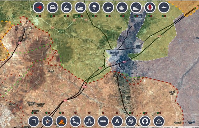 Обзор карты боевых действий в Сирии 15 февраля 2018 года