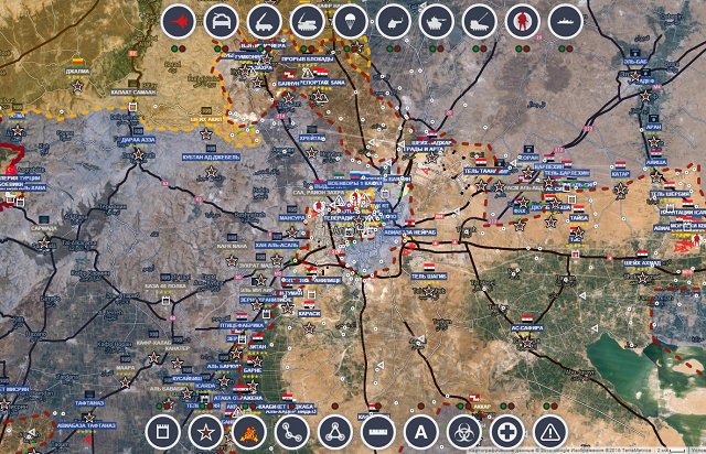 Обзор карты боевых действий в Сирии 13 марта 2017 года