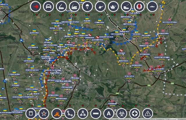 Обзор карты боевых действий в Новороссии 28 марта - 1 апреля 2017 года